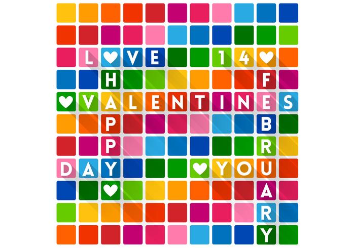 Colorful Crossword Valentine's Day Wallpaper Vector Colorful Crossword Valentine's Day Wallpaper Vector