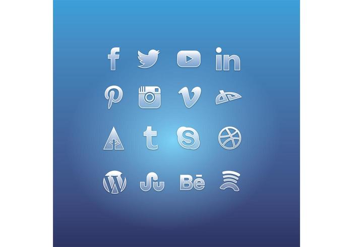 Glass Social Media Icon Vectors Glass Social Media Icon Vectors