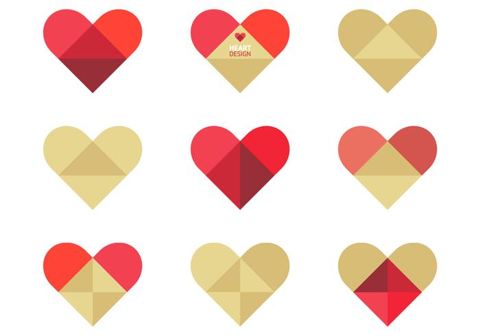 Folded Heart Vector Pack Folded Heart Vector Pack