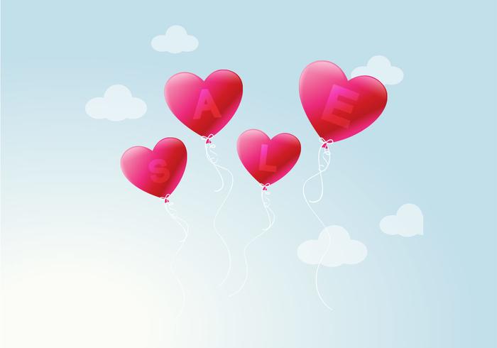 Heart Balloon Sale Vector Background Heart Balloon Sale Vector Background