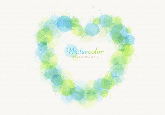 Watercolor Heart Vector Background Watercolor Heart Vector Background