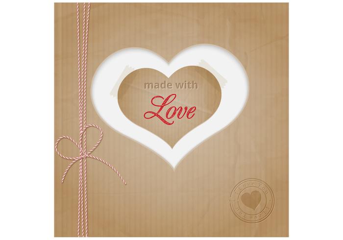 Cardboard Heart Vector Background Cardboard Heart Vector Background