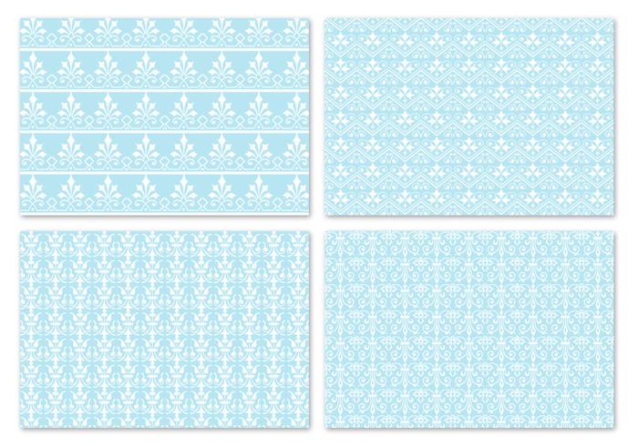 Winter Blue Damask Vector Pattern Pack Winter Blue Damask Vector Pattern Pack
