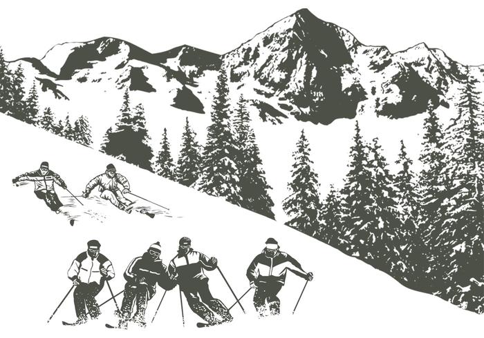Snow Skiing Vector Pack Snow Skiing Vector Pack