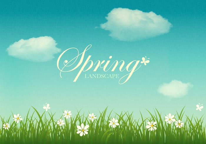 Textured Spring Landscape Vector Background Textured Spring Landscape Vector Background