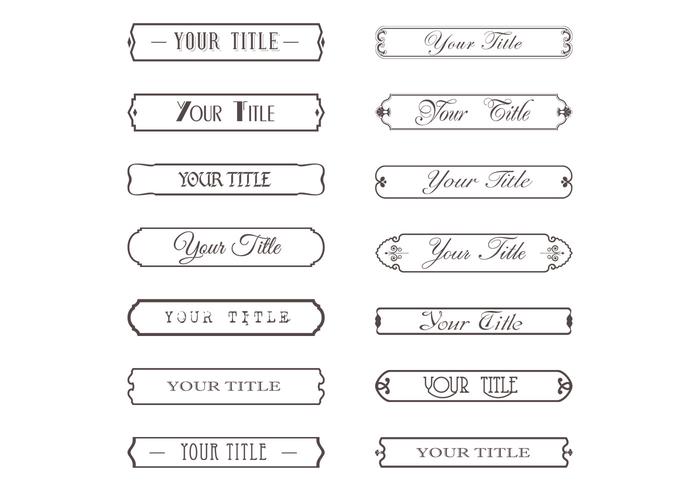Retro Vintage Title Frame Vector Set Retro Vintage Title Frame Vector Set