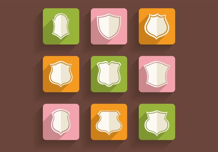 Retro Shields Icons Vector Pack Retro Shields Icons Vector Pack