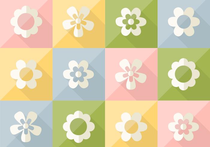 Flowers on Pastel Colored Vector Pattern Flowers on Pastel Colored Vector Pattern