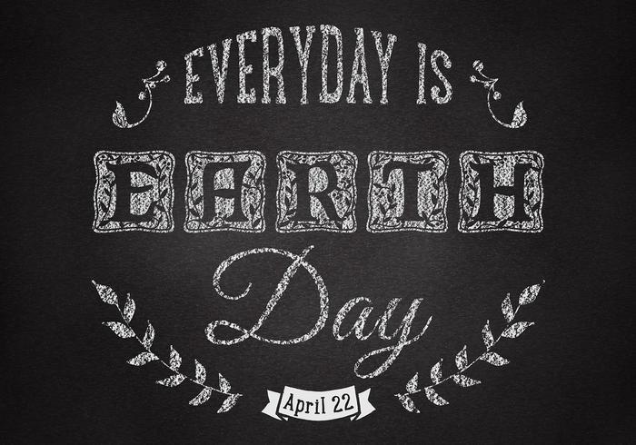Chalk Drawn Earth Day Vector Chalk Drawn Earth Day Vector