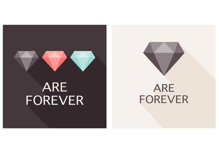 Flat Diamonds are Forever Vector Background Flat Diamonds are Forever Vector Background