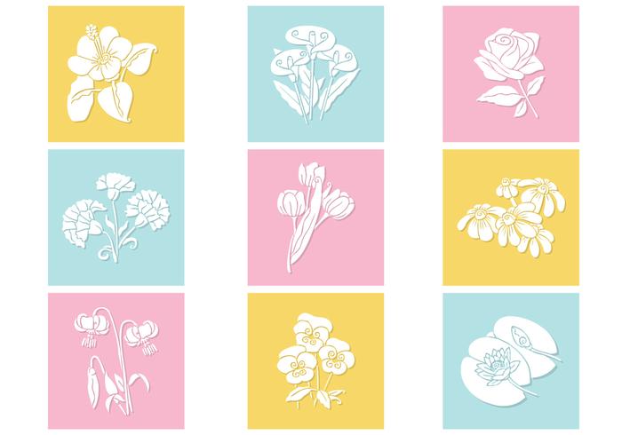 Pastel Flowers Vector Set Pastel Flowers Vector Set