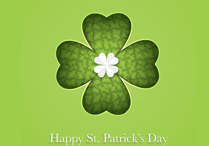 Cutout Clover Happy St Patrick's Day Vector Cutout Clover Happy St Patrick's Day Vector