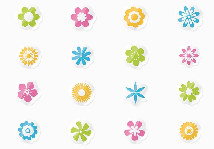 Fresh Floral Stickers Vector Set Fresh Floral Stickers Vector Set