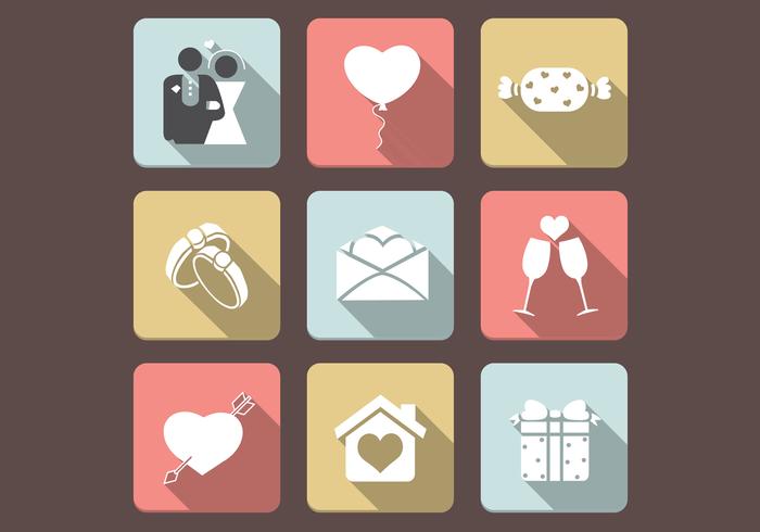 Flat Love Icons Vector Set Flat Love Icons Vector Set