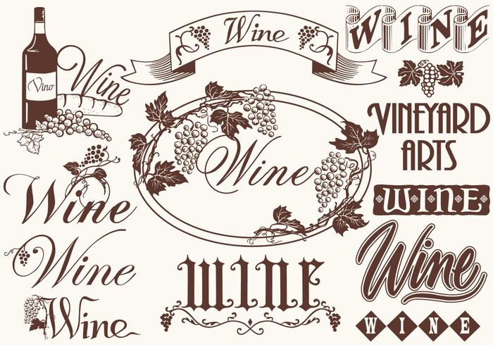 Vintage Wine Elements Vectors Vintage Wine Elements Vectors
