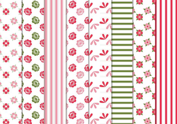 Floral Stripes Vector Patterns Floral Stripes Vector Patterns