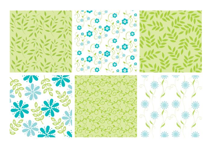 Blue Green Floral Leaves Backgrounds Vector Set Blue Green Floral Leaves Backgrounds Vector Set