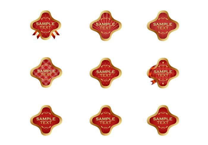 Gold Red Label Vector Set Gold Red Label Vector Set