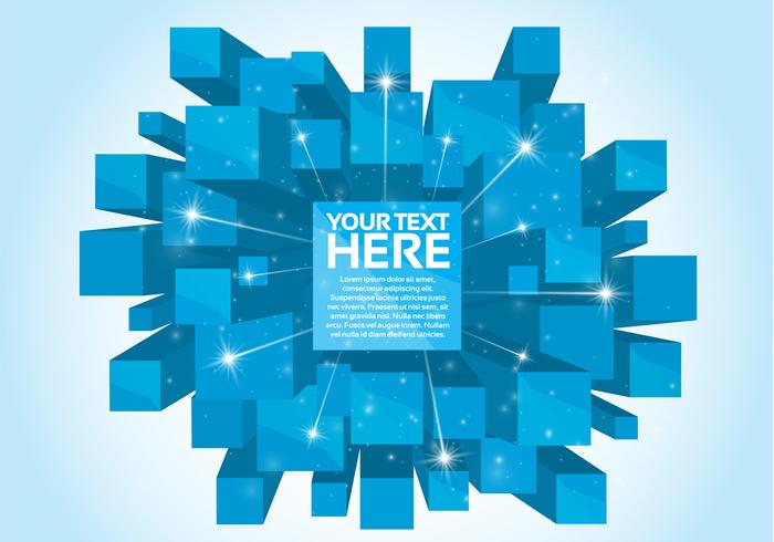 Sparkling 3D Cube Background Vector Sparkling 3D Cube Background Vector