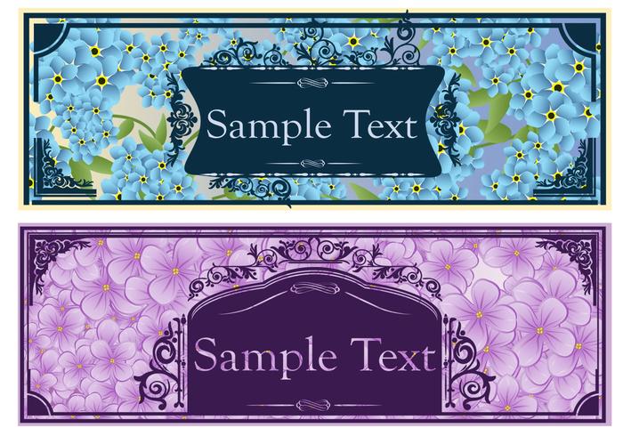 Vintage Floral Banners Vector Set Vintage Floral Banners Vector Set