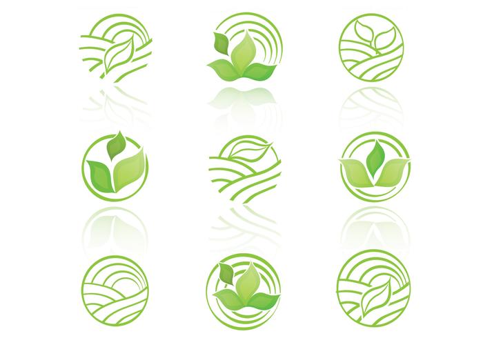 Green Eco Icons Vector Collection Green Eco Icons Vector Collection
