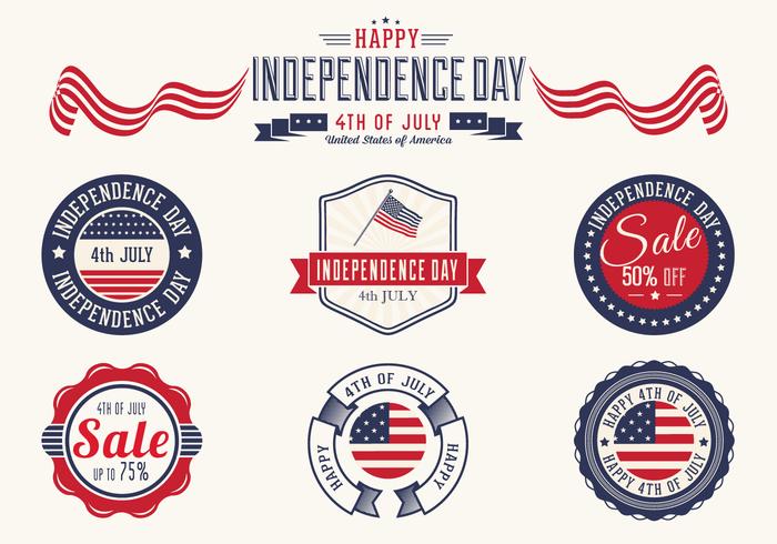 4th of July Badges Vector Set 4th of July Badges Vector Set
