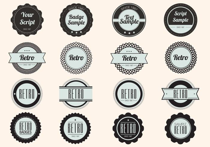 Black Retro Label Badge Vectors Black Retro Label Badge Vectors