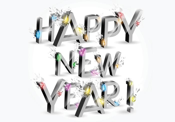3D Explosion New Year Vector Background 3D Explosion New Year Vector Background
