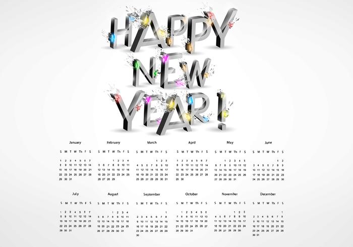 3D Explosion New Year Calendar Vector 3D Explosion New Year Calendar Vector
