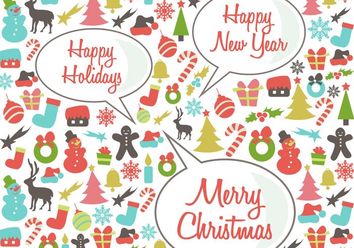 Retro Happy Holidays Vector Background Retro Happy Holidays Vector Background