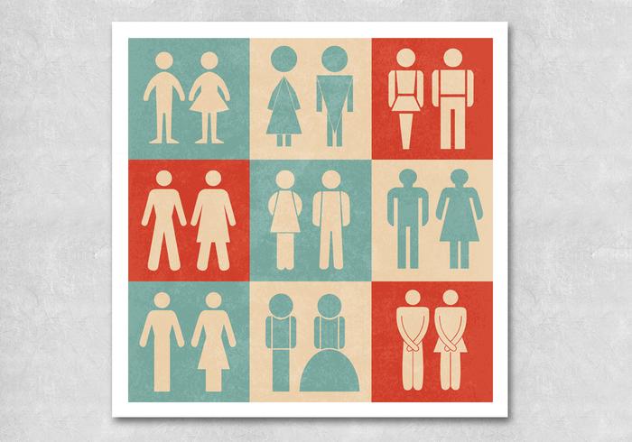 Retro Restroom Sign Vectors Retro Restroom Sign Vectors