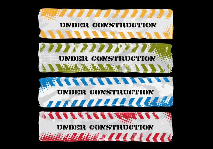 Grungy Construction Sign Vectors Grungy Construction Sign Vectors