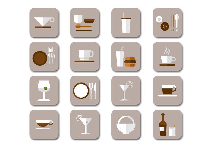Flat Drink Icons Vector Collection Flat Drink Icons Vector Collection
