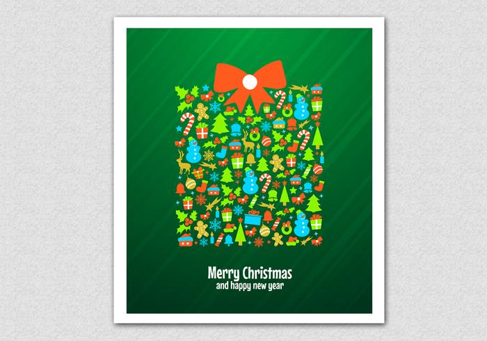 Green Christmas Gift Vector Background Green Christmas Gift Vector Background