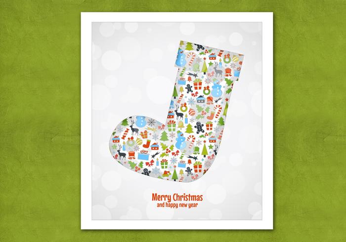 Bokeh Christmas Stocking Vector Background Bokeh Christmas Stocking Vector Background