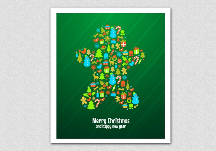 Green Christmas Cookie Vector Background Green Christmas Cookie Vector Background