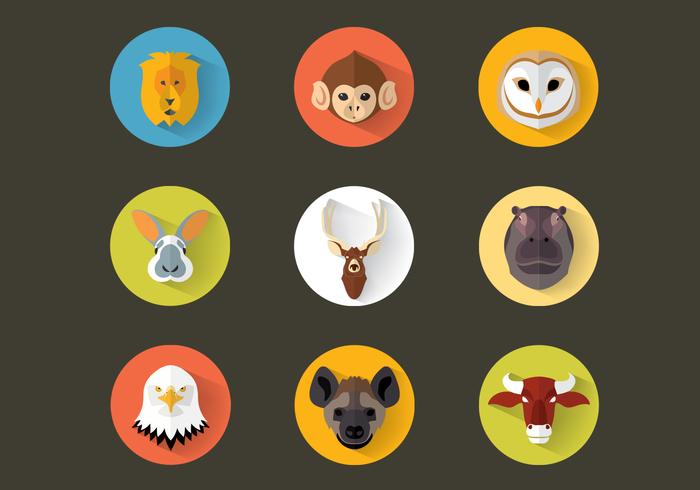 Flat Animal Icon Pack Vector Flat Animal Icon Pack Vector