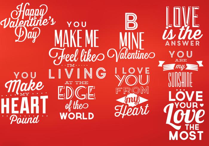 Valentine's Typographic Vector Elements Valentine's Typographic Vector Elements