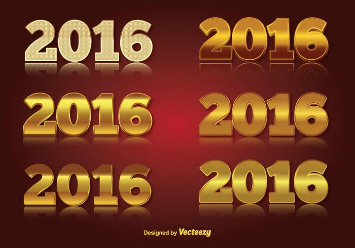 2016 Gold Number Vector Set 2016 Gold Number Vector Set