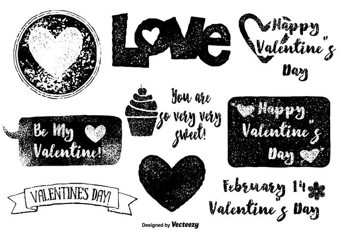Grunge Valentine's Day Vectors Grunge Valentine's Day Vectors