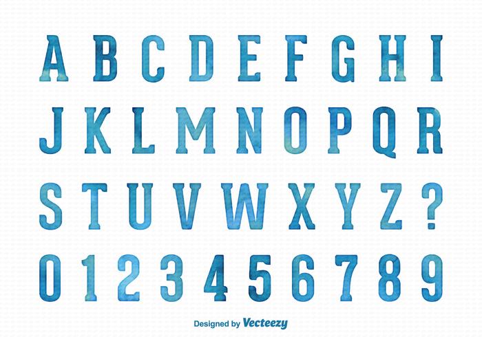 Vector Watercolor Font Vector Watercolor Font