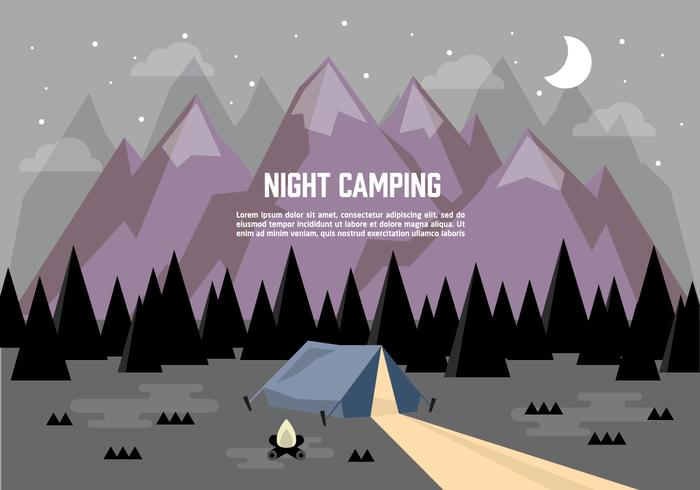 Camping Landscape Illustration Vector Background Camping Landscape Illustration Vector Background