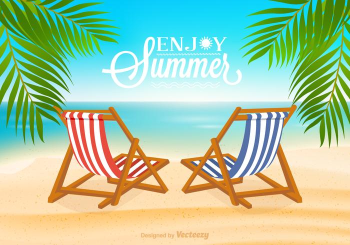 Beach Deck Chair Vector Illustration Beach Deck Chair Vector Illustration
