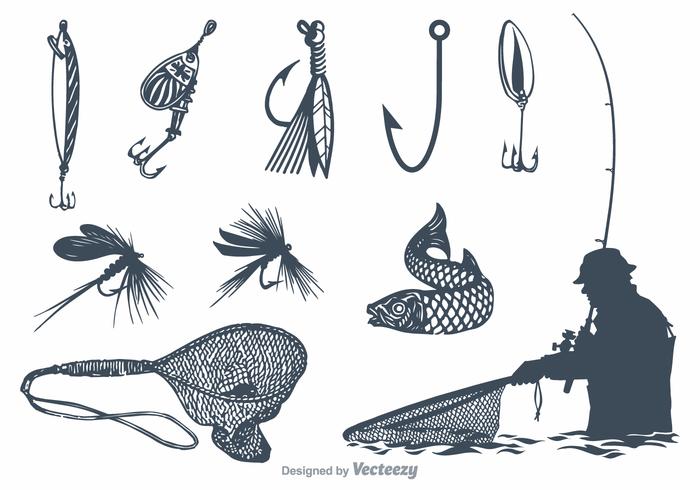 Vector Fishing Equipment Vector Fishing Equipment