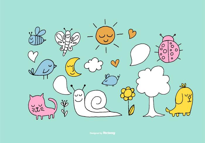 Cute Forest Element Vectors Cute Forest Element Vectors