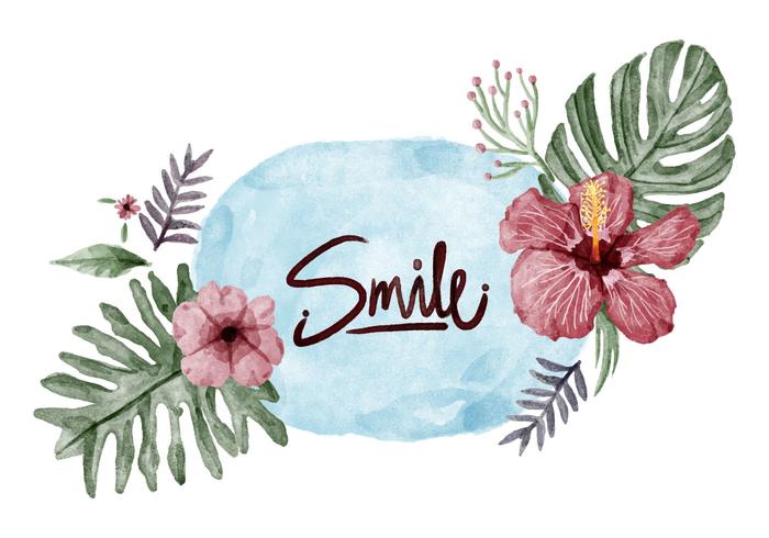 Jungle Flowers Watercolor Vector Jungle Flowers Watercolor Vector