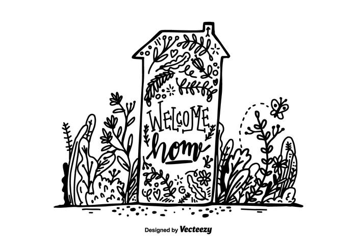 Hand Drawn Welcome Home Lettering Hand Drawn Welcome Home Lettering