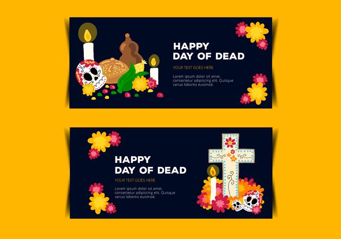 Day of Dead Banner Vectors Day of Dead Banner Vectors