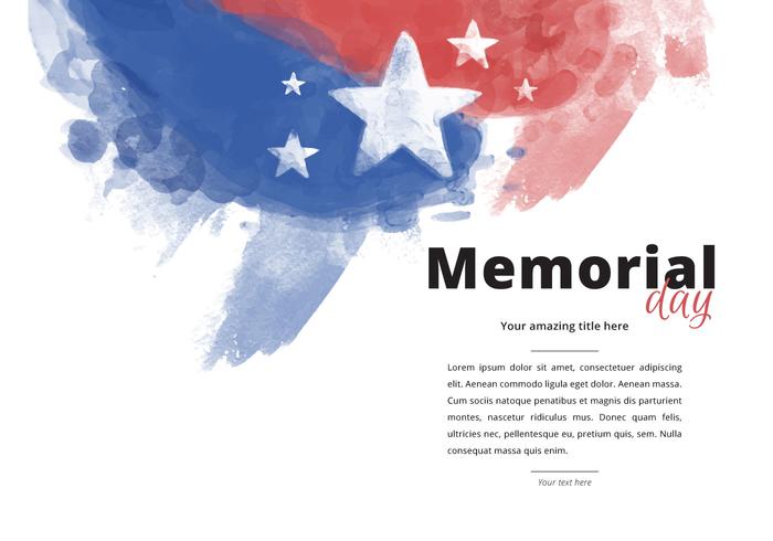Patriotic Memorial Day Watercolor Vector Patriotic Memorial Day Watercolor Vector