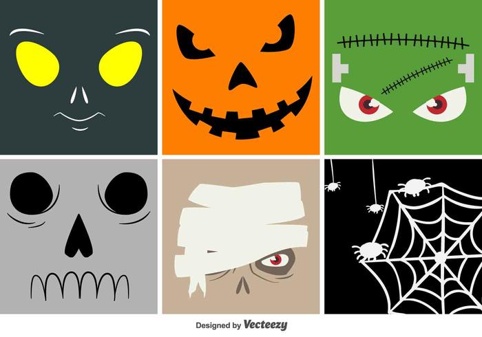 Halloween Cartoon Vector Faces Halloween Cartoon Vector Faces